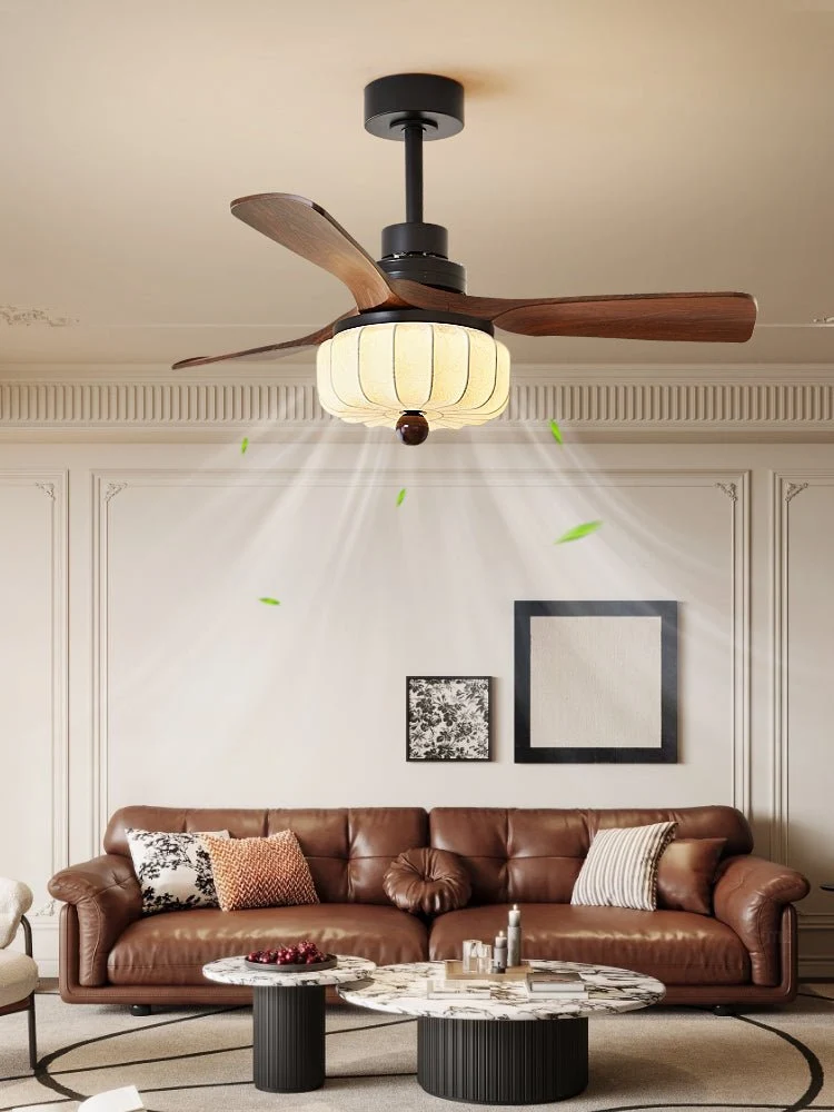 Vintage Plafondventilator met Verlichting en Afstandsbediening – Modern Design met 6 Snelheden | Sansoti