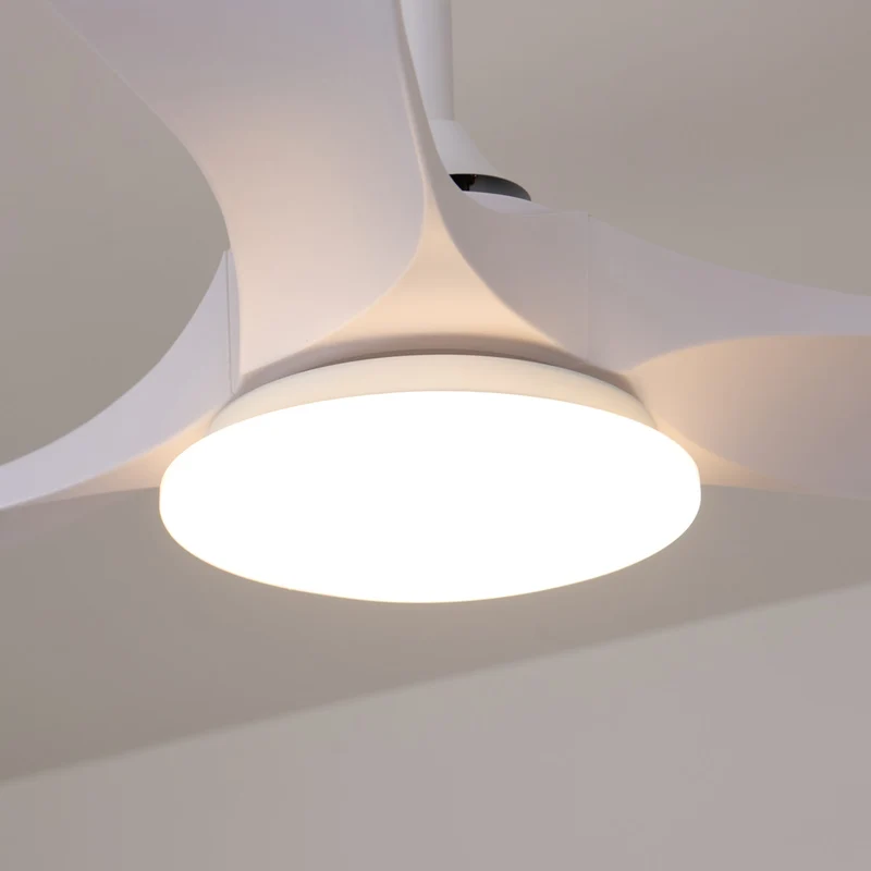 Scandinavische Plafondventilator met Verlichting | Moderne Ventilator met LED | Afstandsbediening & 6 Snelheden | Zwart Wit Houtnerf | Voor Slaapkamer Woonkamer | 106/132 cm | Sansoti