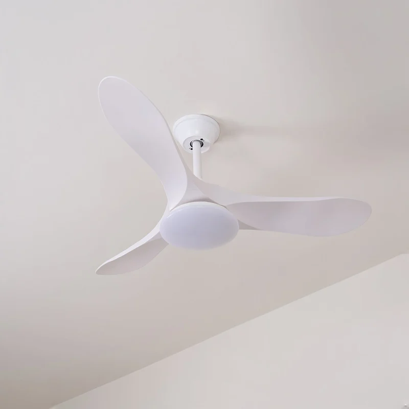 Scandinavische Plafondventilator met Verlichting | Moderne Ventilator met LED | Afstandsbediening & 6 Snelheden | Zwart Wit Houtnerf | Voor Slaapkamer Woonkamer | 106/132 cm | Sansoti