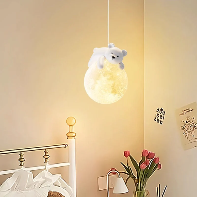 Scandinavisch Dierenlampje met Cartoon Design – Minimalistische Kinderkamer Hanglamp met E9 Fitting | Sansoti
