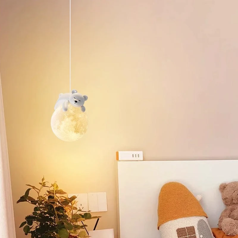 Scandinavisch Dierenlampje met Cartoon Design – Minimalistische Kinderkamer Hanglamp met E9 Fitting | Sansoti