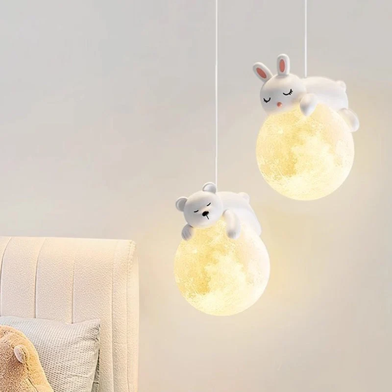 Scandinavisch Dierenlampje met Cartoon Design – Minimalistische Kinderkamer Hanglamp met E9 Fitting | Sansoti