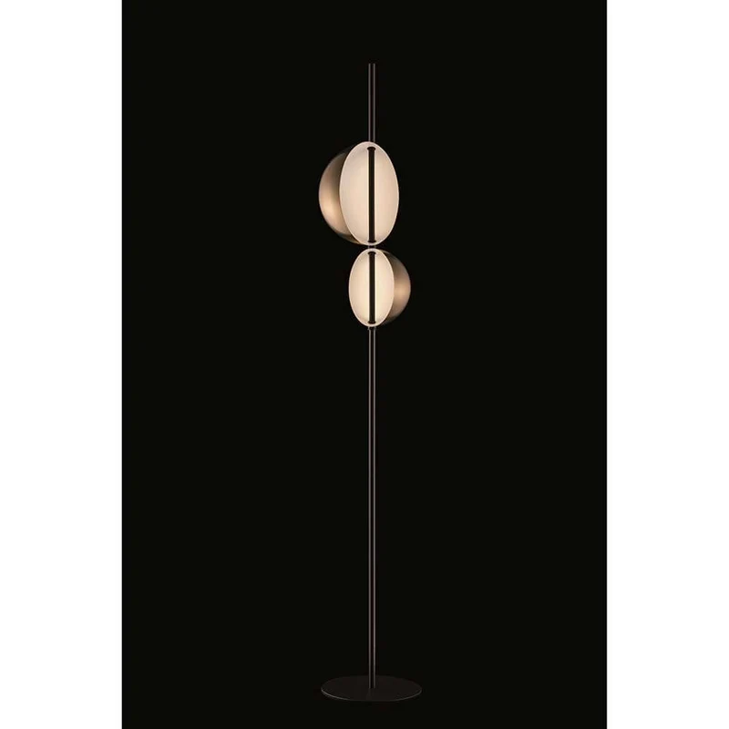 Oluce LED Stehleuchte Superluna Goldfarben