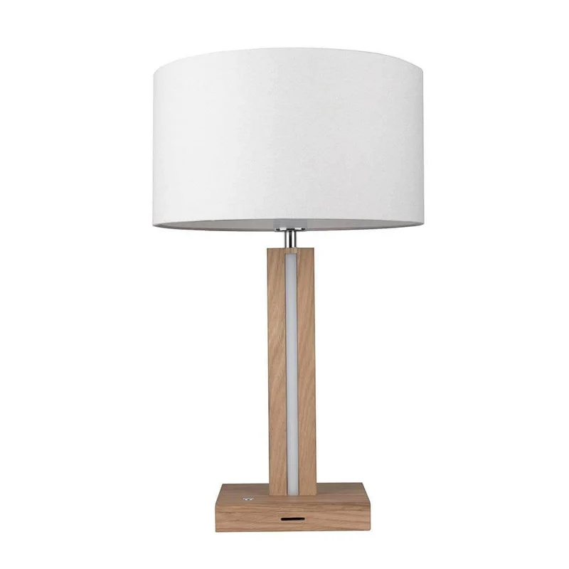 LED Tischlampe Asseto 980lm Eiche-Geölt, Beige