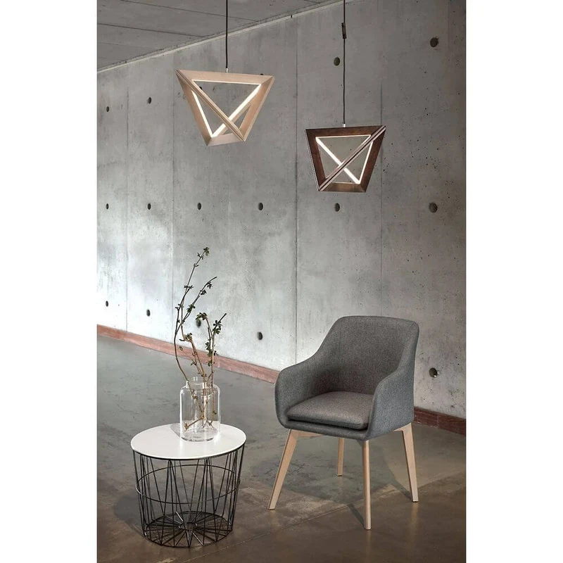 LED Pendelleuchte Trigonon 2500lm Nuss