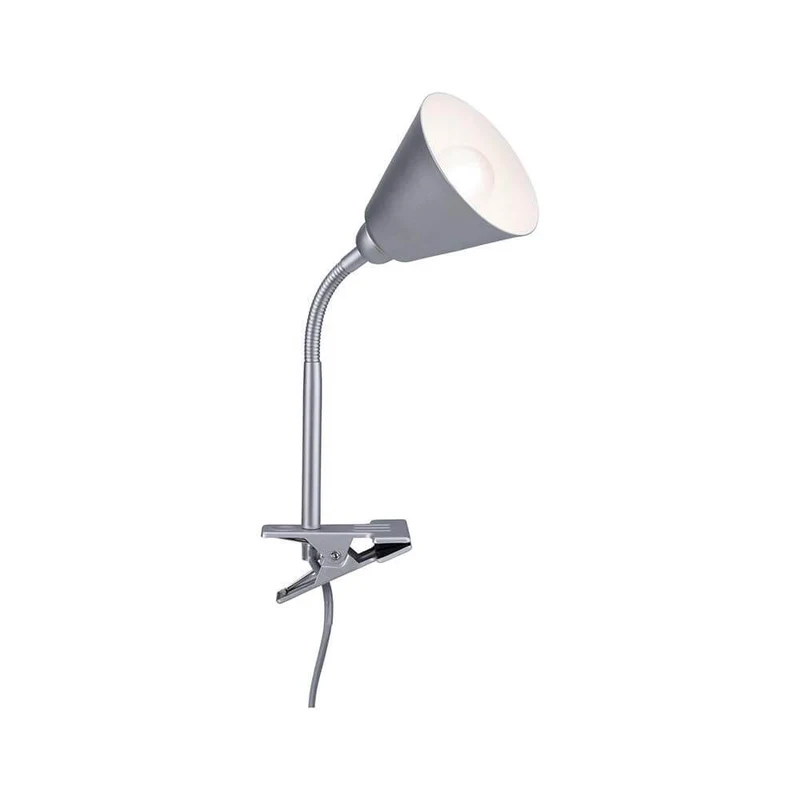 Flexible Klemmlampe Vitis Schnurschalter Grau