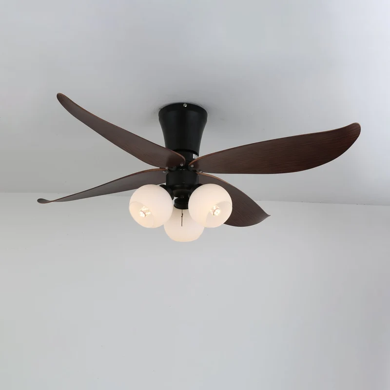 Scandinavische Plafondventilator met Verlichting Hout & Glas Design 90cm | Sansoti