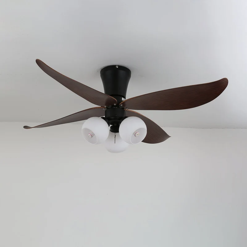Scandinavische Plafondventilator met Verlichting Hout & Glas Design 90cm | Sansoti