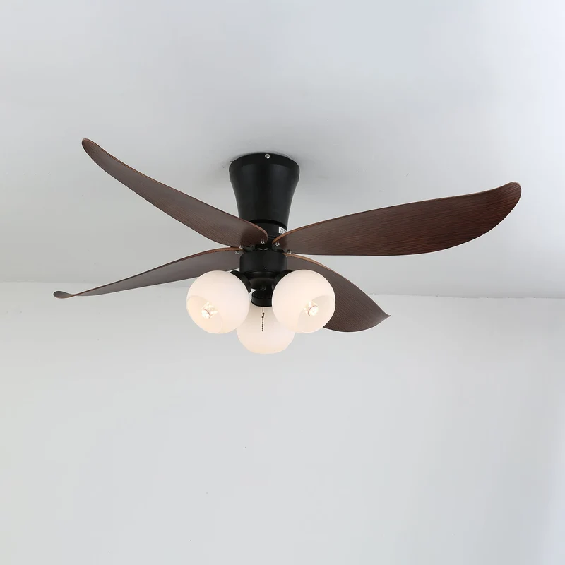 Scandinavische Plafondventilator met Verlichting Hout & Glas Design 90cm | Sansoti