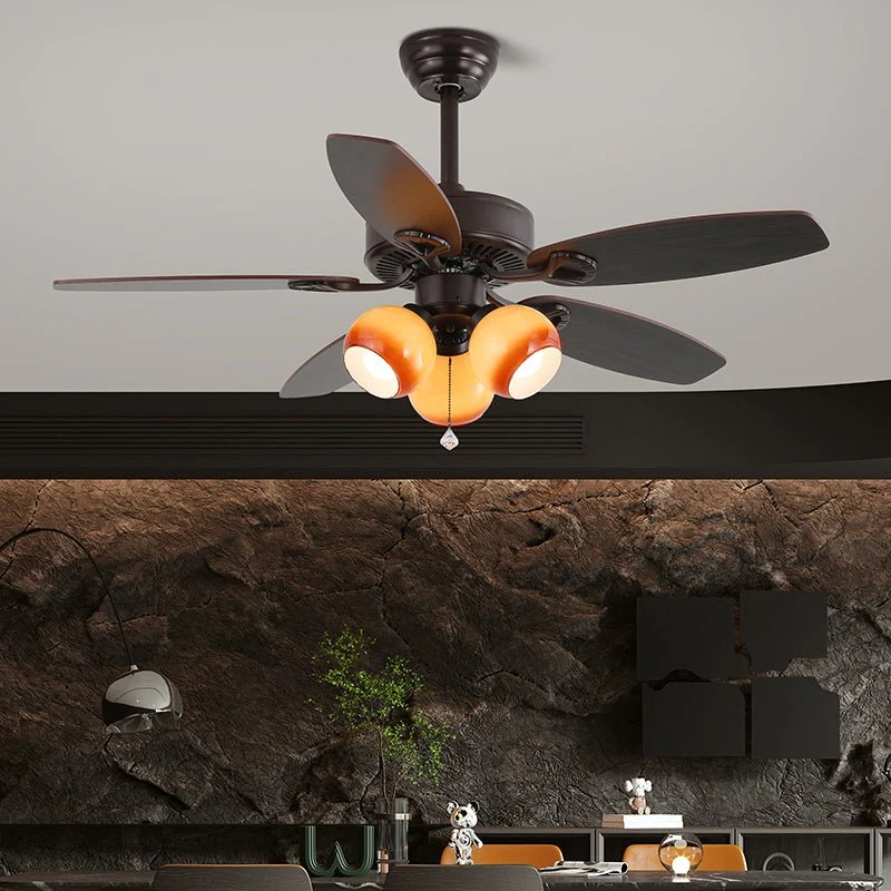 Plafondventilator met Verlichting en Afstandsbediening Klassiek Hout en Glas Ø107cm | Sansoti