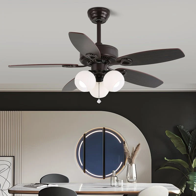 Plafondventilator met Verlichting en Afstandsbediening Klassiek Hout en Glas Ø107cm | Sansoti