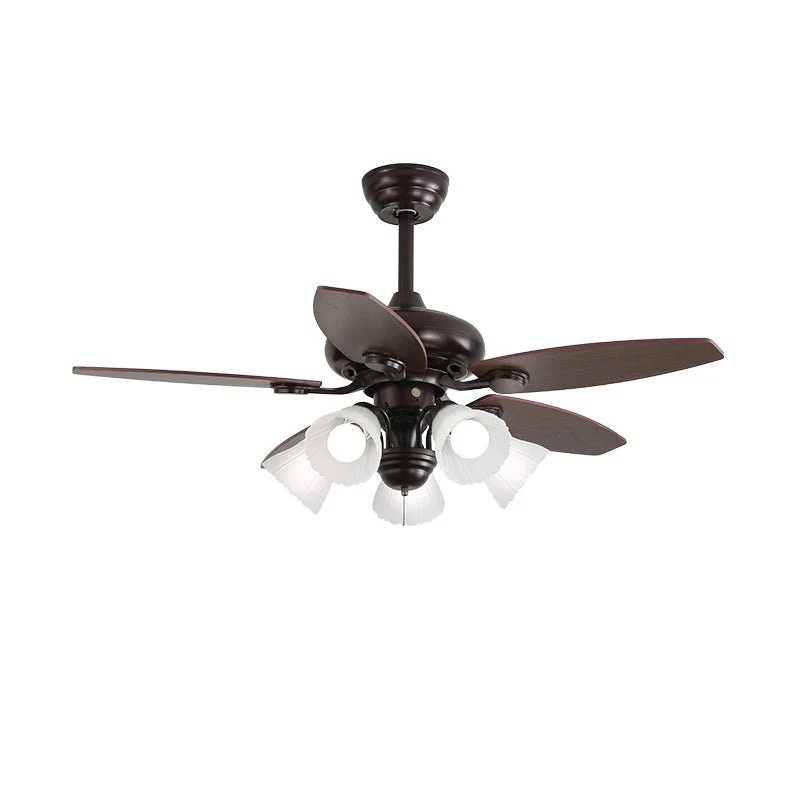 Plafondventilator met Verlichting en Afstandsbediening Klassiek Hout en Glas Ø107cm | Sansoti