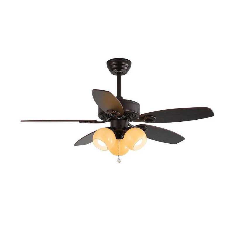 Plafondventilator met Verlichting en Afstandsbediening Klassiek Hout en Glas Ø107cm | Sansoti