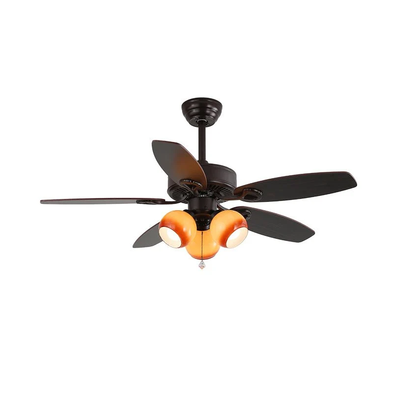 Plafondventilator met Verlichting en Afstandsbediening Klassiek Hout en Glas Ø107cm | Sansoti