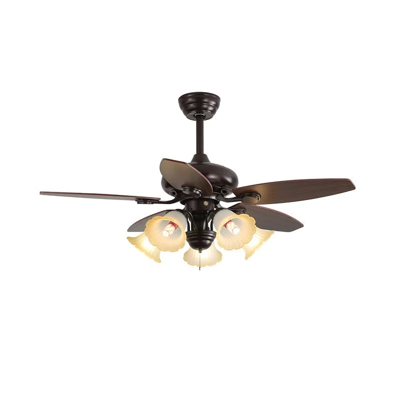 Plafondventilator met Verlichting en Afstandsbediening Klassiek Hout en Glas Ø107cm | Sansoti