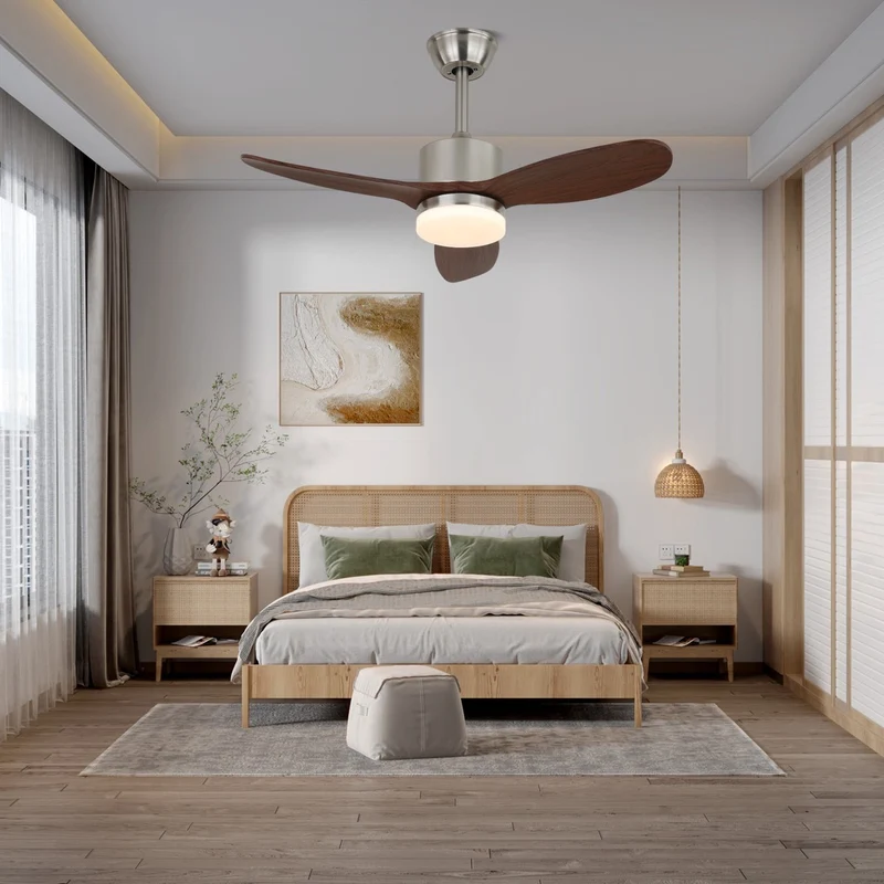 Plafondventilator met Verlichting 106cm of 132cm Design Modern 6-Snelheden Variabele Frequentie Motor voor Slaapkamer Woonkamer met Afstandsbediening | Sansoti