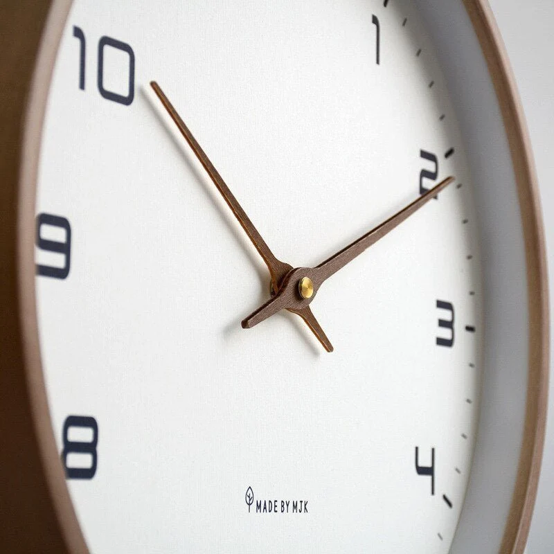 Scandinavische Houten Wandklok – Fluisterstil Uurwerk · Minimalistische Klok · Natuurlijke Accenten voor Woonkamer, Slaapkamer, Werkkamer · Stijlvolle Tijdregistratie · Strak Design | Sansoti