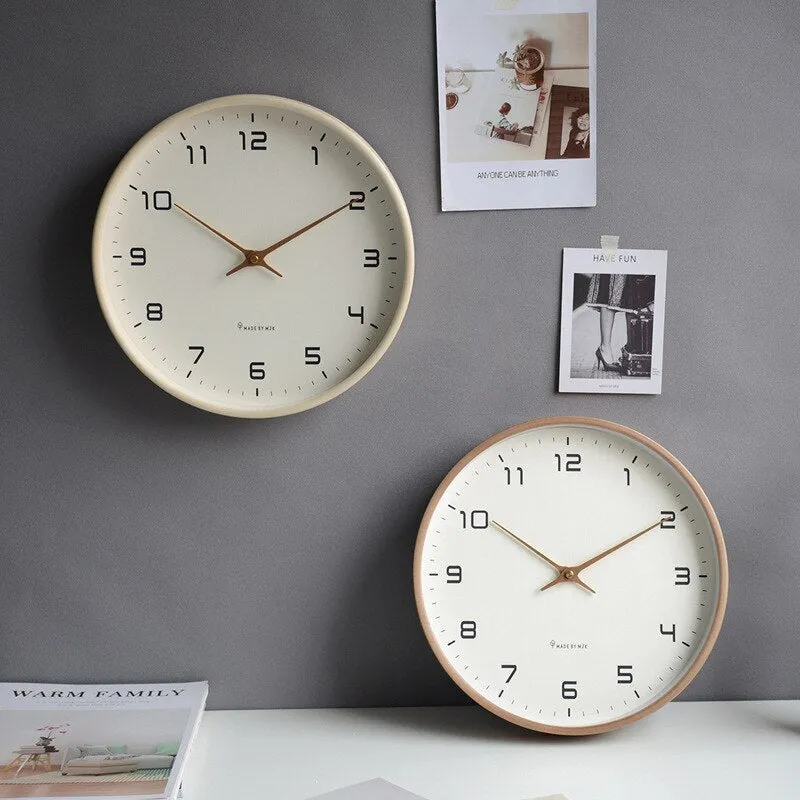 Scandinavische Houten Wandklok – Fluisterstil Uurwerk · Minimalistische Klok · Natuurlijke Accenten voor Woonkamer, Slaapkamer, Werkkamer · Stijlvolle Tijdregistratie · Strak Design | Sansoti