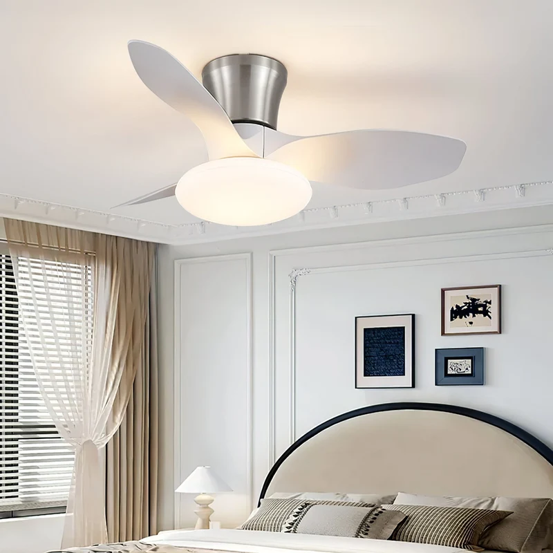 Moderne Design Plafondventilator met LED-Verlichting | Houten Bladen | Sansoti
