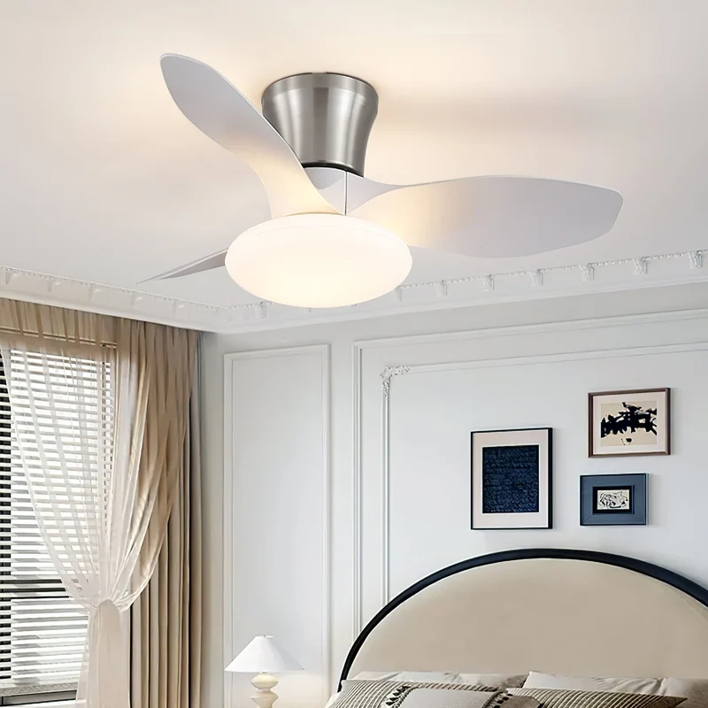 Moderne Design Plafondventilator met LED-Verlichting | Houten Bladen | Sansoti