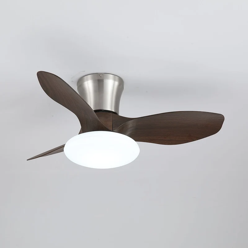 Moderne Design Plafondventilator met LED-Verlichting | Houten Bladen | Sansoti
