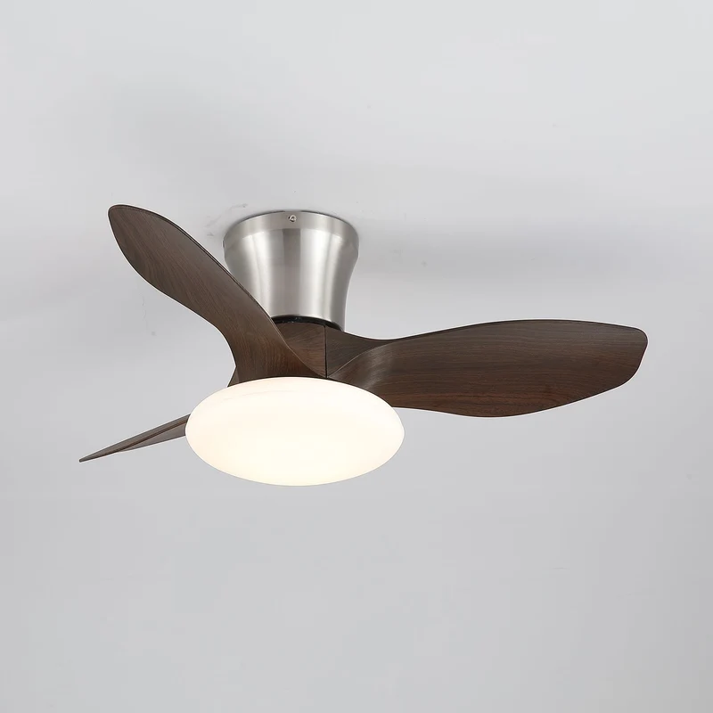 Moderne Design Plafondventilator met LED-Verlichting | Houten Bladen | Sansoti