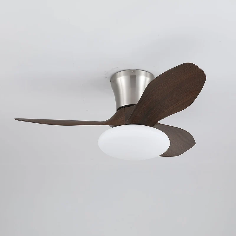 Moderne Design Plafondventilator met LED-Verlichting | Houten Bladen | Sansoti