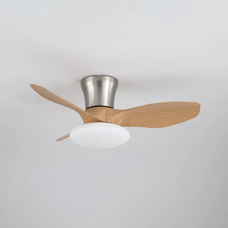 Moderne Design Plafondventilator met LED-Verlichting | Houten Bladen | Sansoti