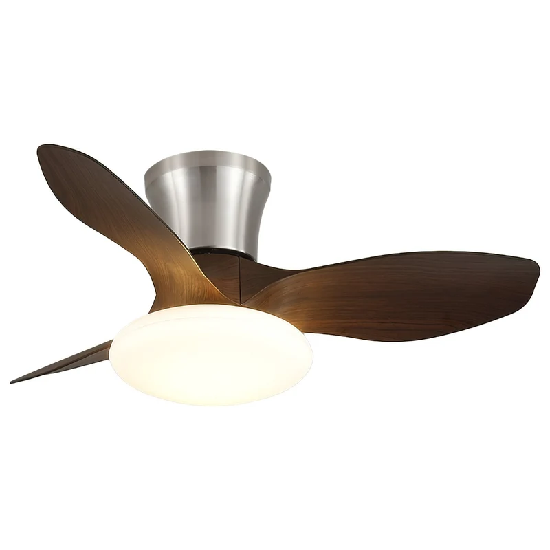 Moderne Design Plafondventilator met LED-Verlichting | Houten Bladen | Sansoti