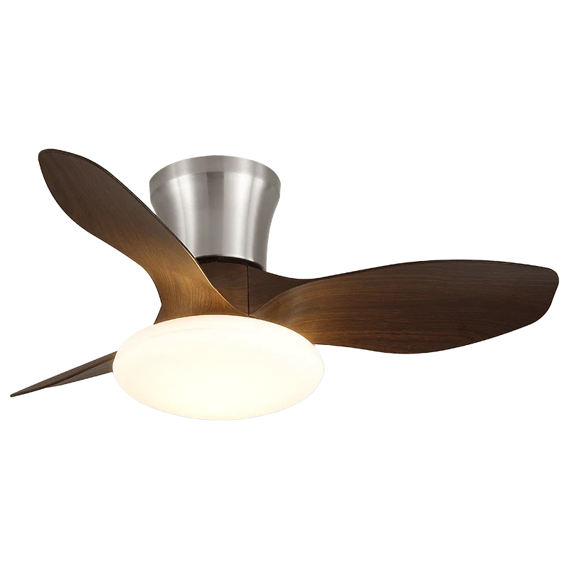 Moderne Design Plafondventilator met LED-Verlichting | Houten Bladen | Sansoti