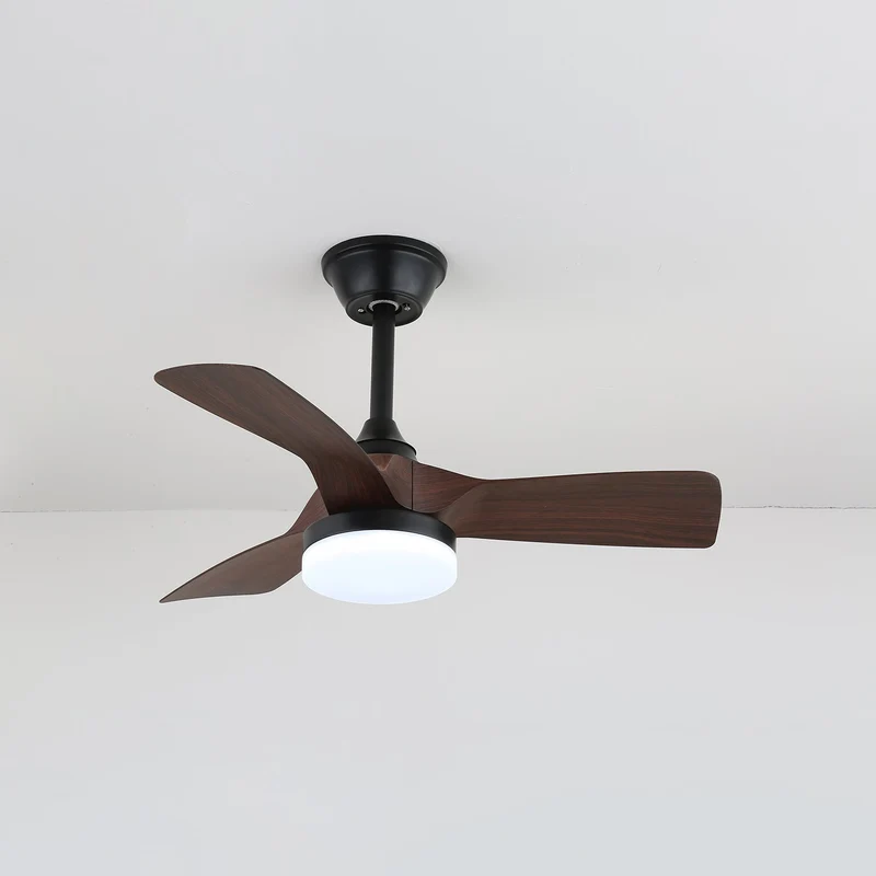 Minimalistische Plafondventilator Orlen met Hout-Look en Verlichting 81 cm | Scandinavische Plafondventilator met Lamp | Afstandsbediening 6 Snelheden | Nordic Design Ventilator Plafond | Sansoti