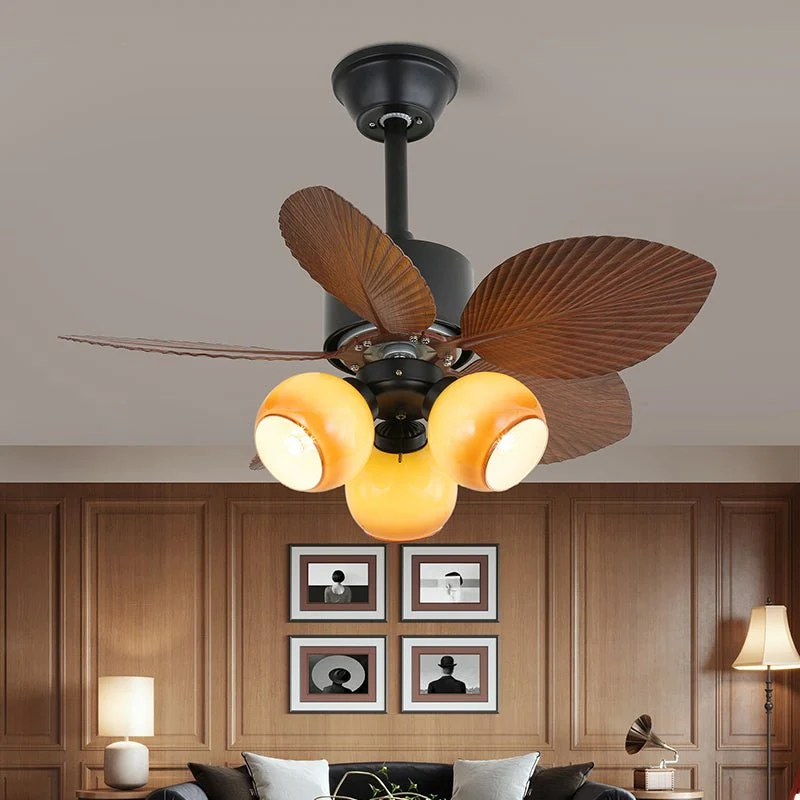 Plafondventilator met Verlichting — Tropisch Houten Design — Ø75cm — 6-Standen Bediening | Sansoti