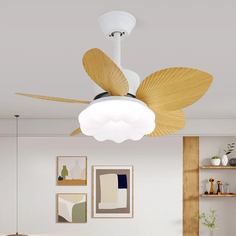 Plafondventilator met Verlichting — Tropisch Houten Design — Ø75cm — 6-Standen Bediening | Sansoti