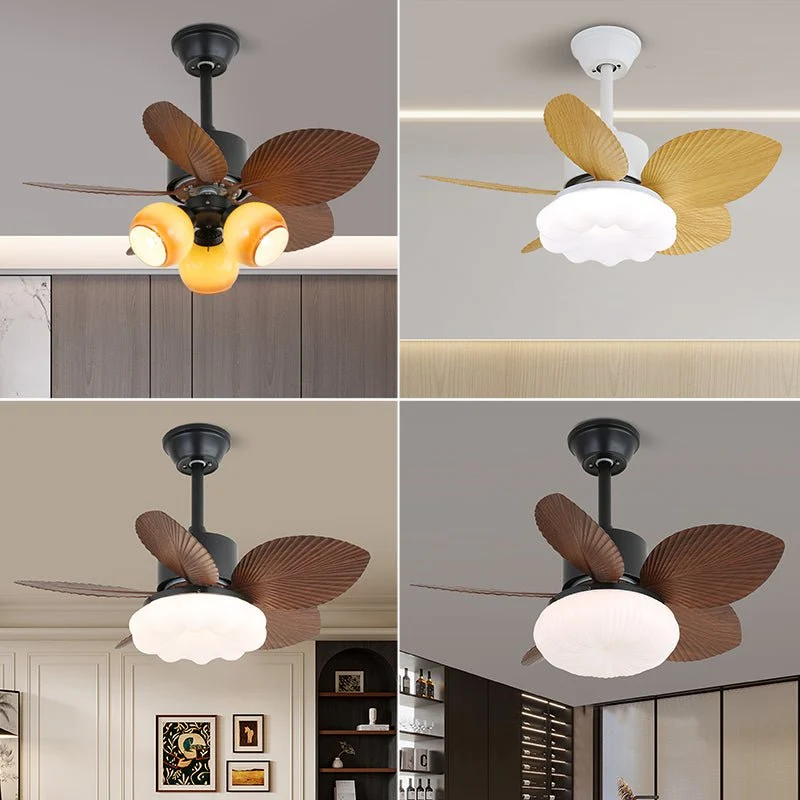 Plafondventilator met Verlichting — Tropisch Houten Design — Ø75cm — 6-Standen Bediening | Sansoti