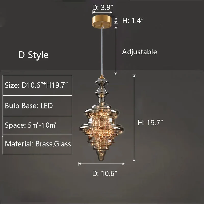 Grijze glazen hanglamp met sterrenhemel-effect voor eetkamer, bar of keukeneiland | Sansoti