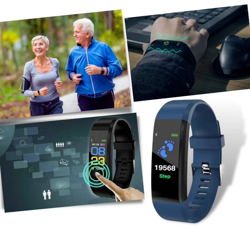 Activiteitentracker Smartwatch met Hartslagmeter en Bloeddrukmeter voor Gezondheidsmonitoring | Sansoti