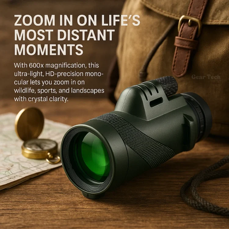 Compacte 600x Ultra-Zoom Monoculair met HD-Lens – Lichtgewicht Telescoop voor Wandelingen, Vogels Kijken en Sportevenementen | Sansoti
