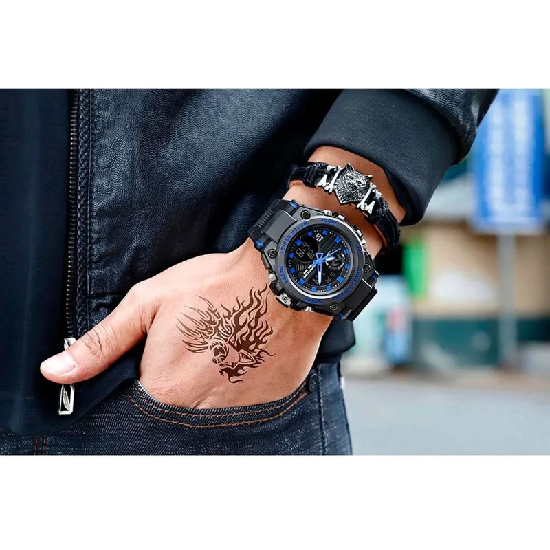 Multifunctioneel Horloge met Analoge en Digitale Display voor Heren | Sansoti