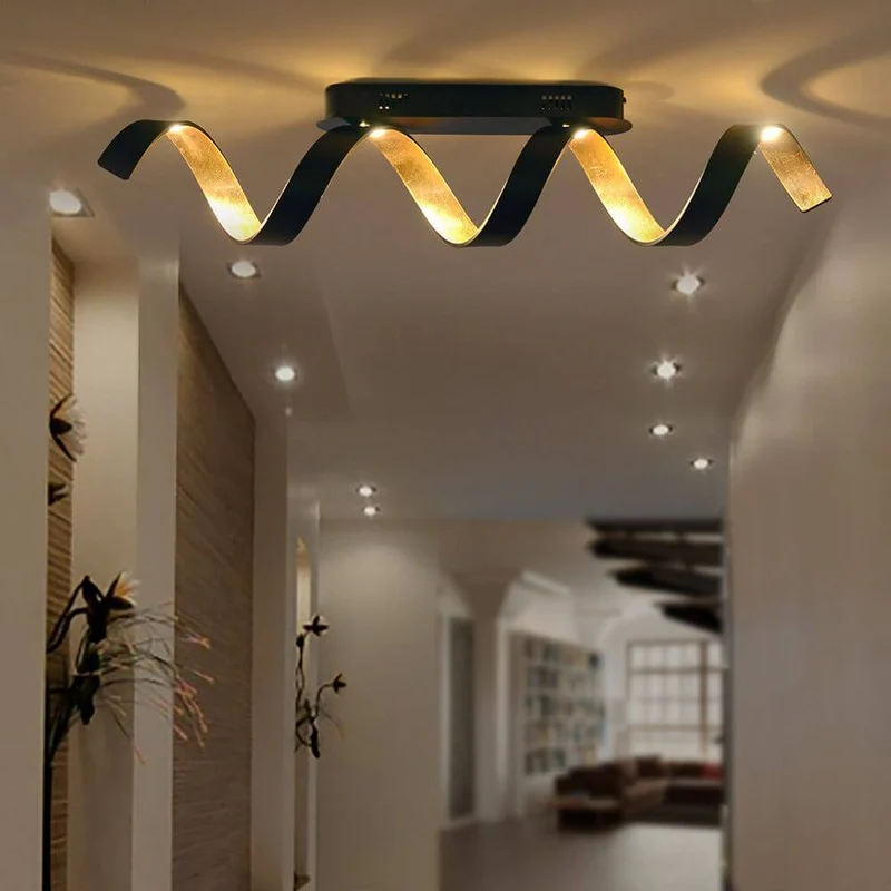 LED Deckenleuchte Helix Goldfarben, Schwarz