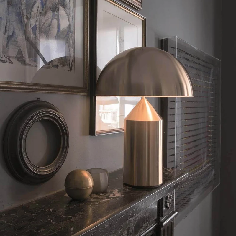 Oluce Tischlampe Atollo 70 Goldfarben