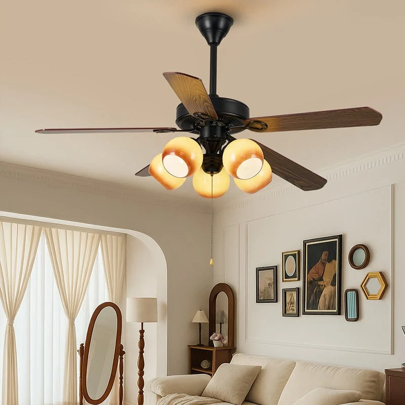 Theodore Vintage Plafondventilator met Verlichting — Retro Design met Dimbare Afstandsbediening | Sansoti