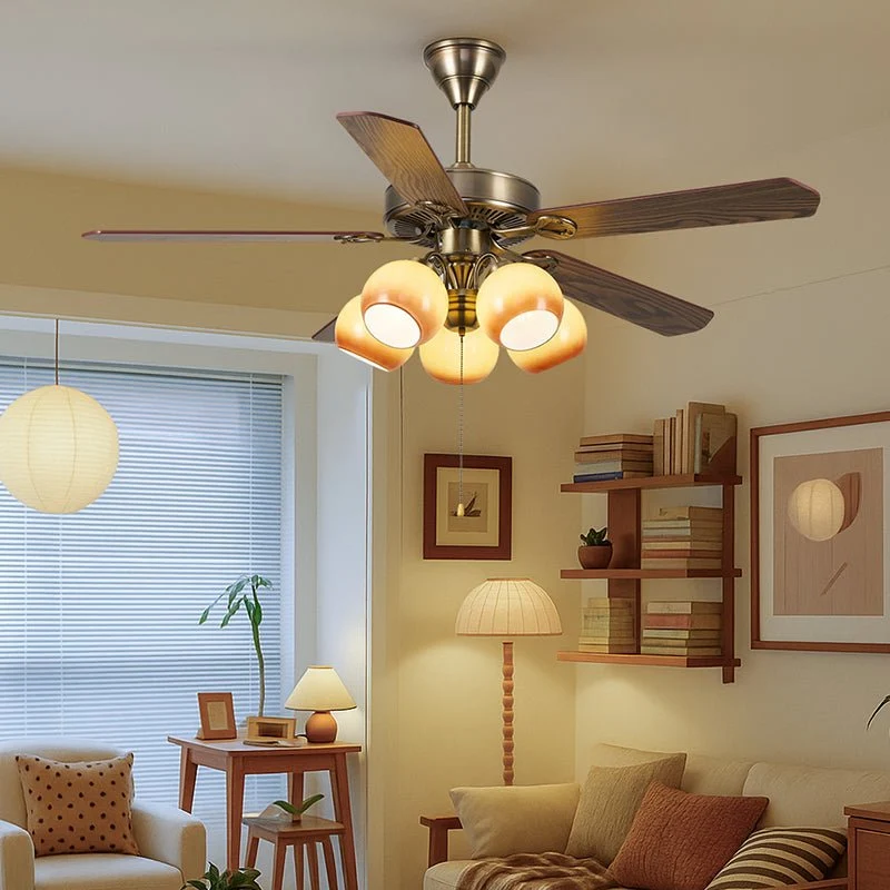 Theodore Vintage Plafondventilator met Verlichting — Retro Design met Dimbare Afstandsbediening | Sansoti