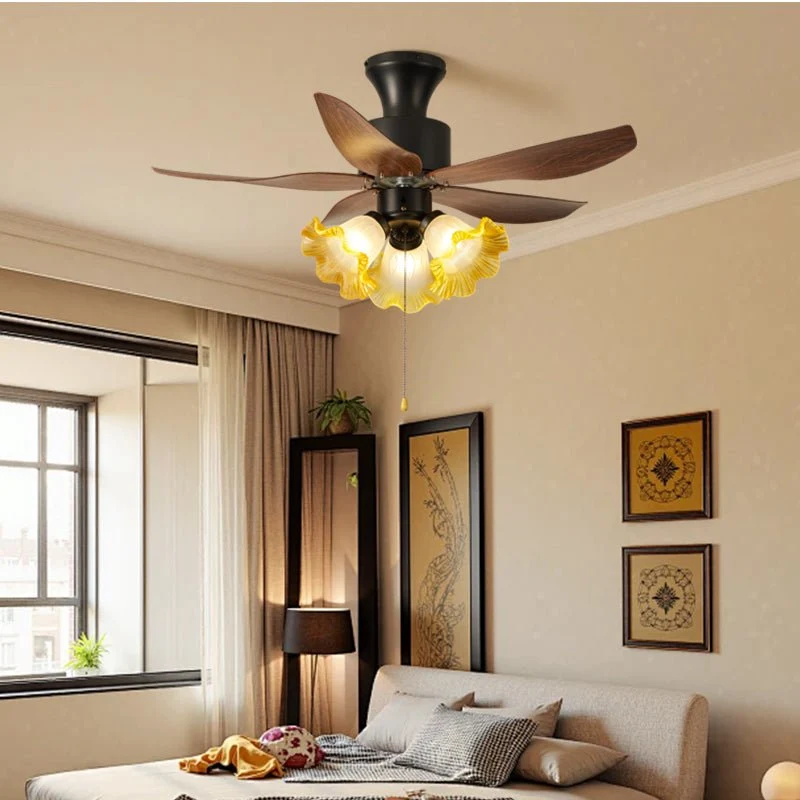 Florence Blossom Plafondventilator met Verlichting 90cm Houtnerf 6-Snelheden DC Motor | Sansoti