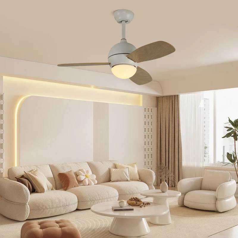 Plafondventilator met Verlichting Minimalistische Stijl 3 Bladen | Sansoti