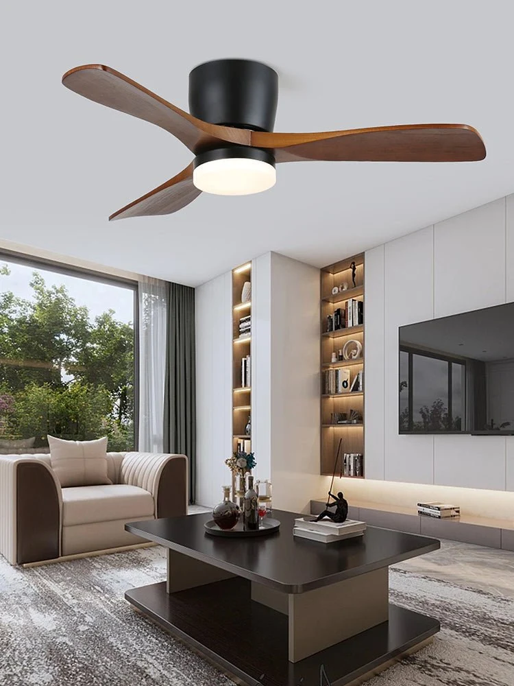 Plafondventilator met Verlichting Knox Strak Minimalistisch Scandinavisch Design Houten Bladen DC-Motor Dimbaar | Sansoti