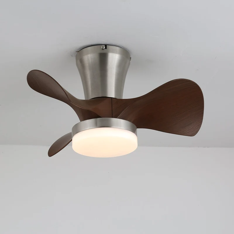 Moderne Plafondventilator met Verlichting en Houten Bladen – 3 Snelheden & Afstandsbediening 55cm | Sansoti