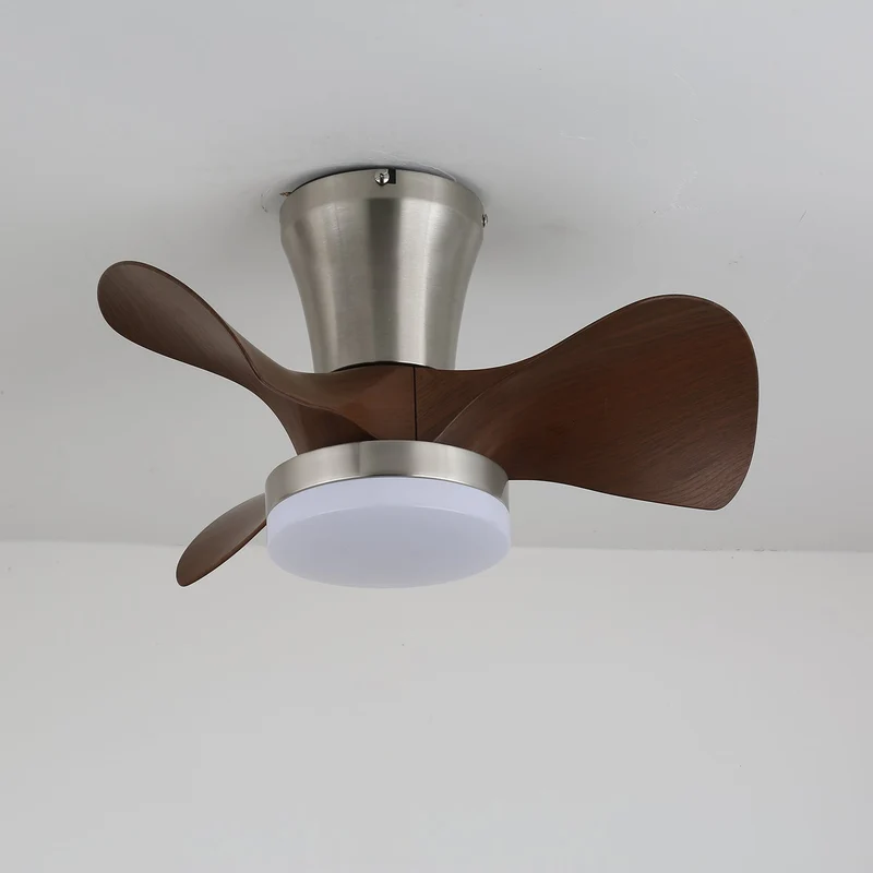 Moderne Plafondventilator met Verlichting en Houten Bladen – 3 Snelheden & Afstandsbediening 55cm | Sansoti