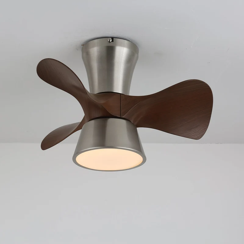 Moderne Plafondventilator met Verlichting en Houten Bladen – 3 Snelheden & Afstandsbediening 55cm | Sansoti