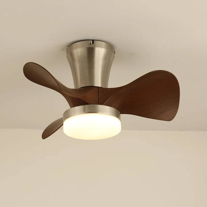 Moderne Plafondventilator met Verlichting en Houten Bladen – 3 Snelheden & Afstandsbediening 55cm | Sansoti