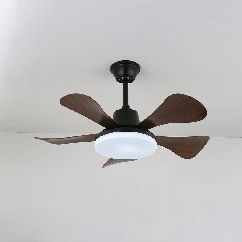 Plafondventilator Aveline van hout met verlichting ø91cm | Sansoti